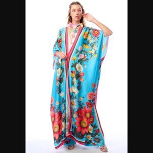 Aratta Kimono Topper, Luxury Kimono Duster Floral Garden Maxi Duster NWT OS
